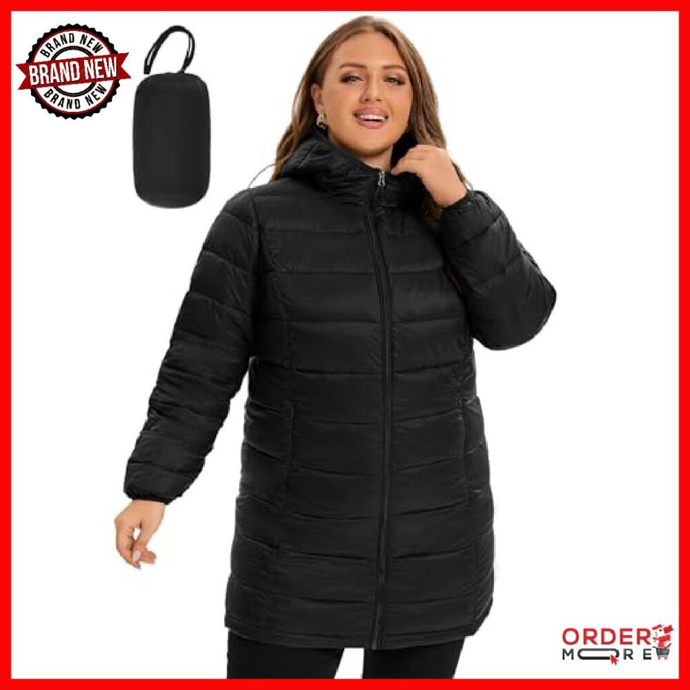 Plus Size Packable Puffer Jacket Lightweight Quil… - image 2